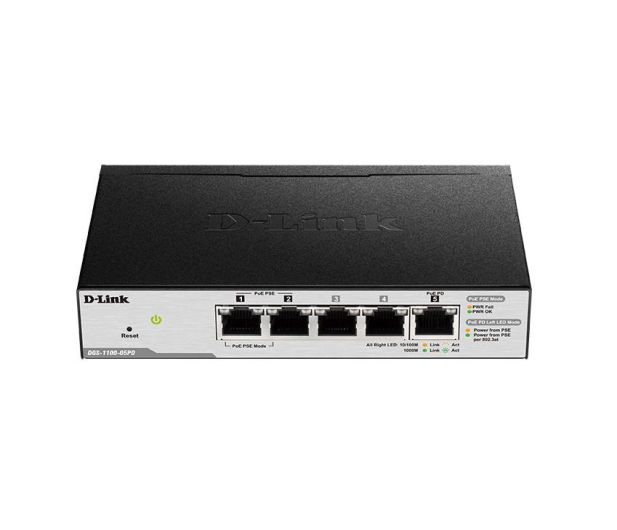 D-LINK DGS-1100-05PD Smart 5xGE (2xPoE) Zasilany z PoE - 376302 - zdjęcie
